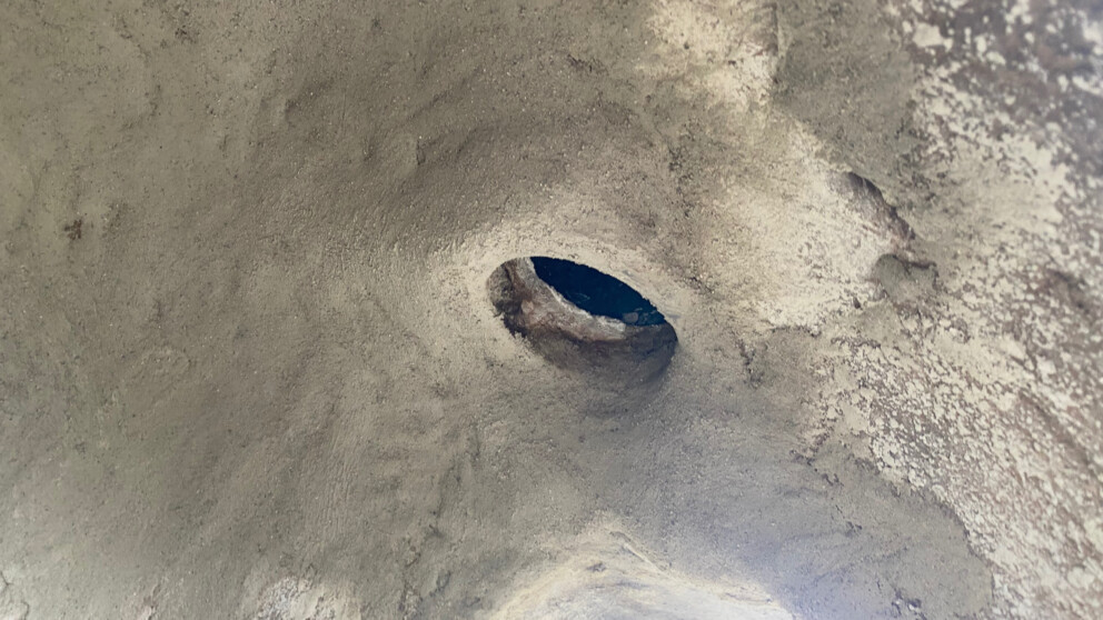 Impression zur Renovation des Pizzaofens auf dem Terrain Sud.